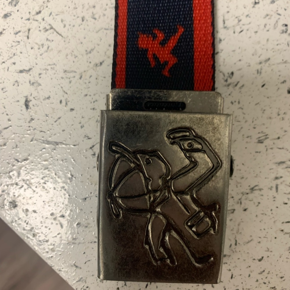 Play Cloths Navy/Red Belt w/ metal buckle